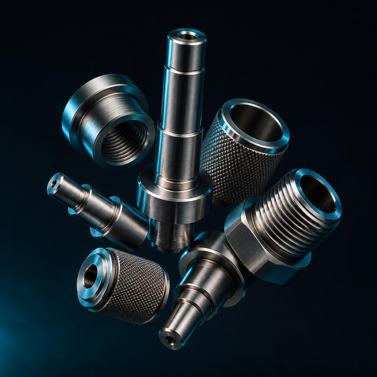 Precision CNC turned stainless steel and titanium components